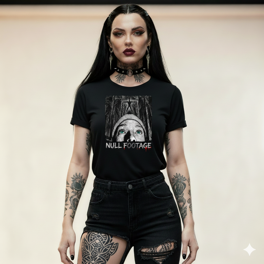 Camiseta inspirada en The Blair Witch Project. Merchandising películas de terror found footage