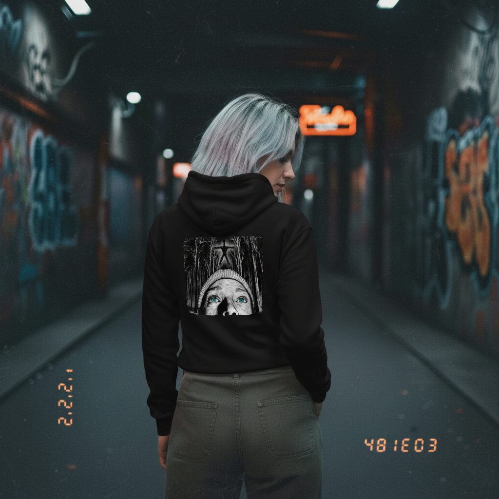 Sudadera inspirada en The Blair Witch Project. Merch películas de terror. Found footage